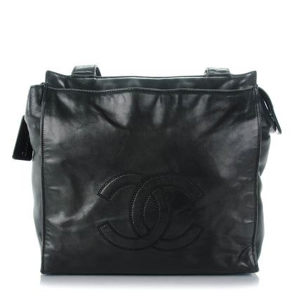 Chanel Lambskin CC Stitched Tote Black 1 of 8