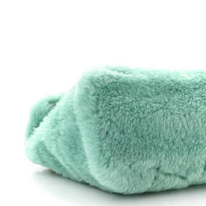 Saint Laurent Merino Shearling Lambskin Quilted Small Loulou Puffer Monogram Chain Satchel Iced Mint 9 of 10