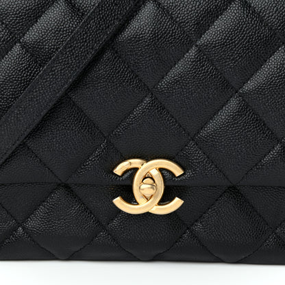 Chanel Shiny Caviar Quilted Large Chain Melody Flap Black 8 of 11