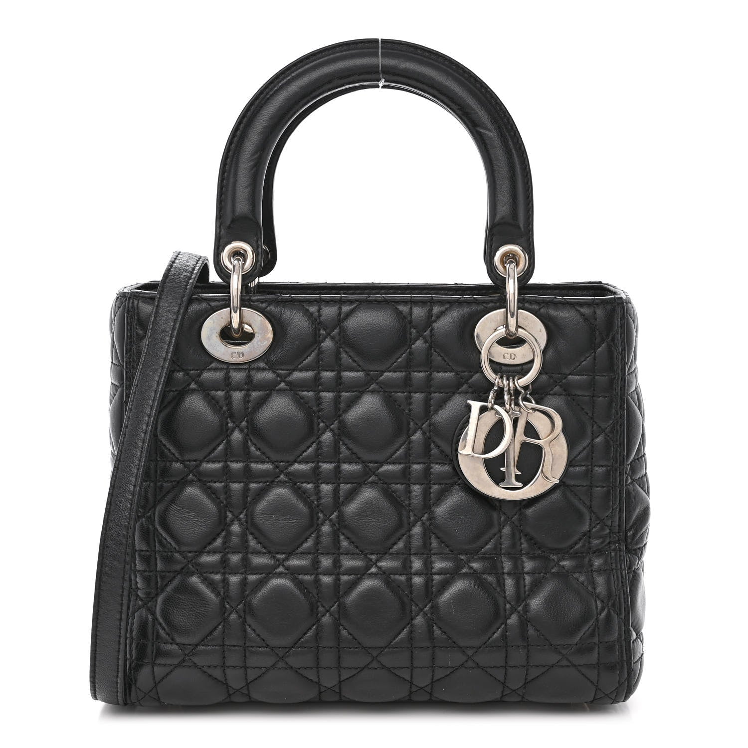 Christian Dior Lambskin Cannage Medium Lady Dior Black 1 of 14