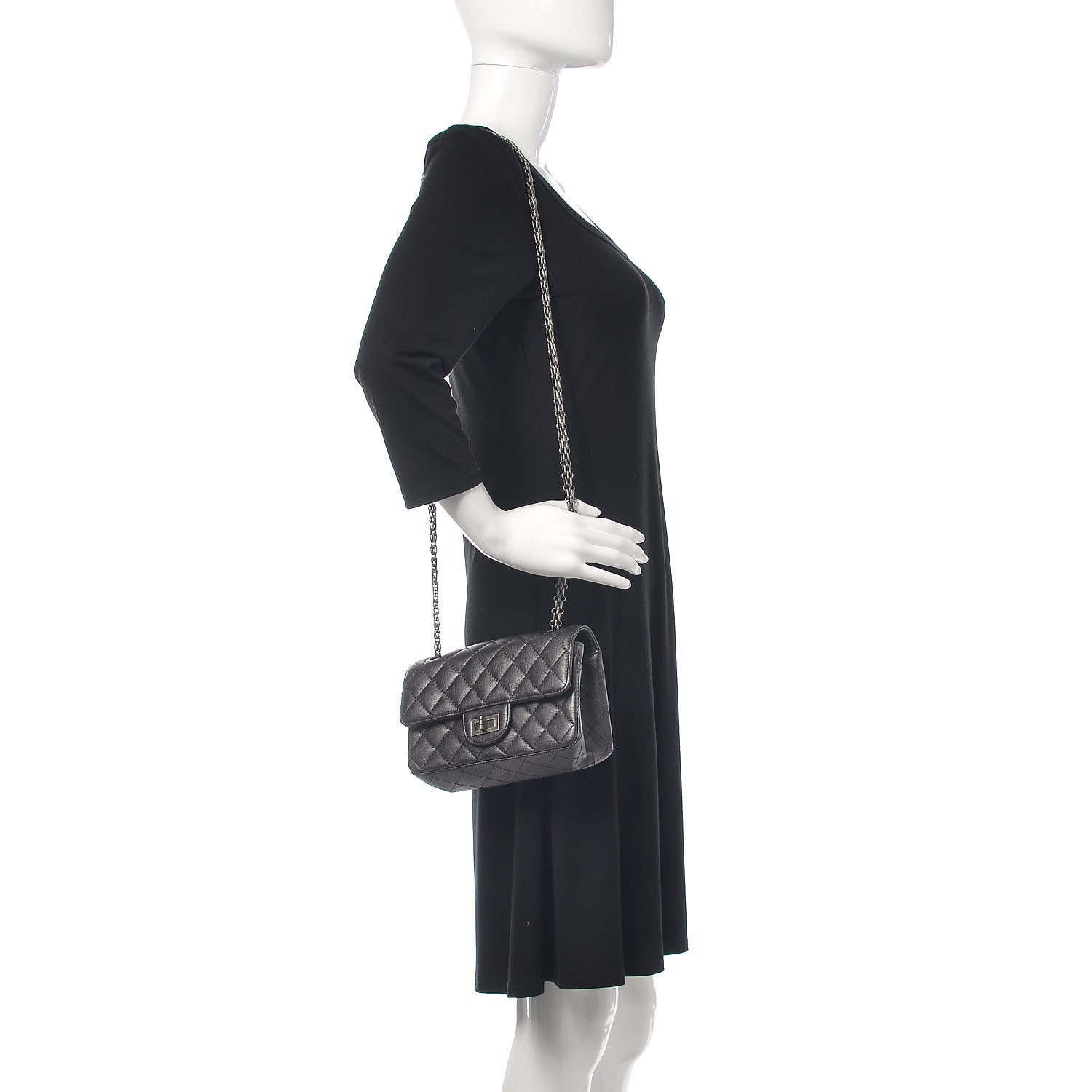 Chanel Sheepskin Quilted 2.55 Reissue Mini Flap Dark Grey 2 of 10