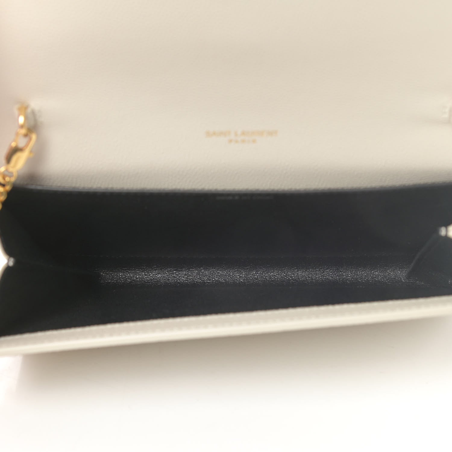 Saint Laurent Grain De Poudre Monogram Uptown Chain Wallet Crema Soft 4 of 4