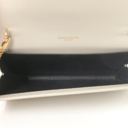 Saint Laurent Grain De Poudre Monogram Uptown Chain Wallet Crema Soft 4 of 4