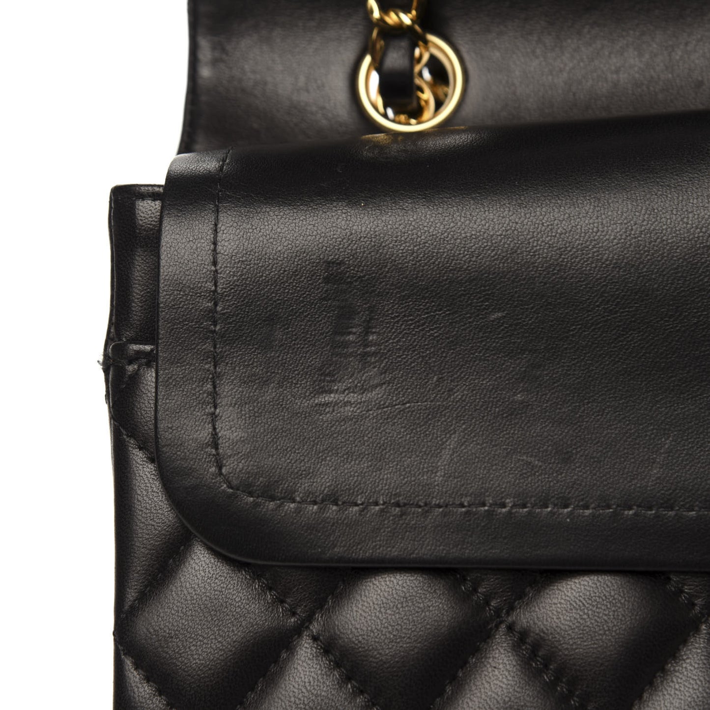 Lambskin Quilted Medium Double Flap Black