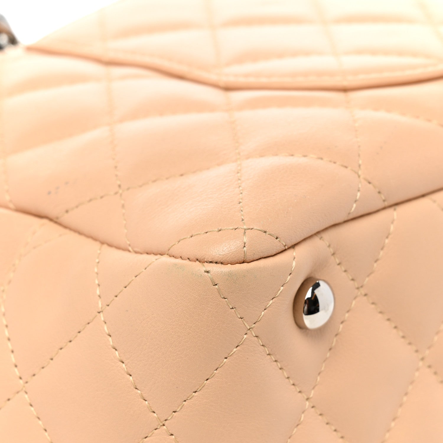 Chanel Calfskin Quilted Large Cambon Bowler Beige Black 11 of 16