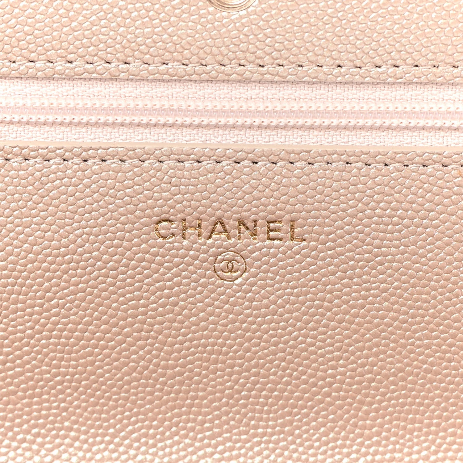 Chanel Iridescent Caviar Quilted Wallet On Chain WOC Beige 6 of 11