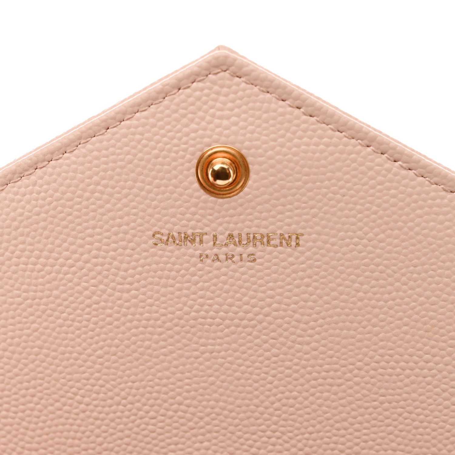 Saint Laurent Grain De Poudre Matelasse Chevron Monogram Chain Wallet Pale Pink 7 of 12