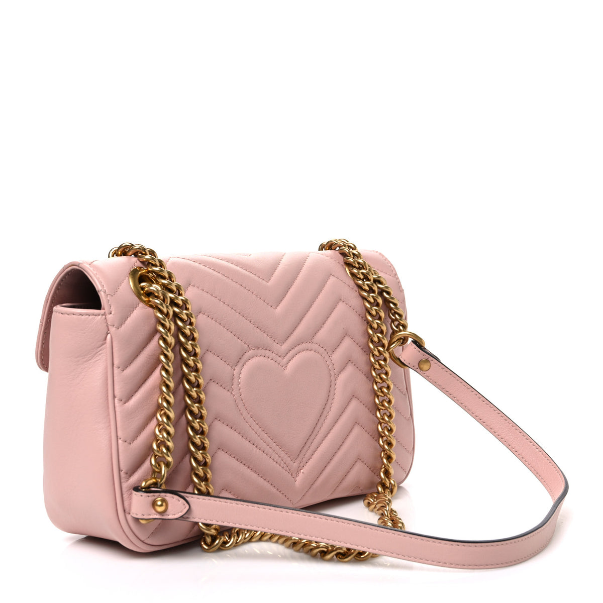 Gucci Calfskin Matelasse Small GG Marmont Shoulder Bag Perfect Pink 3 of 10