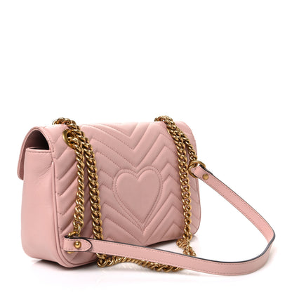 Gucci Calfskin Matelasse Small GG Marmont Shoulder Bag Perfect Pink 3 of 10