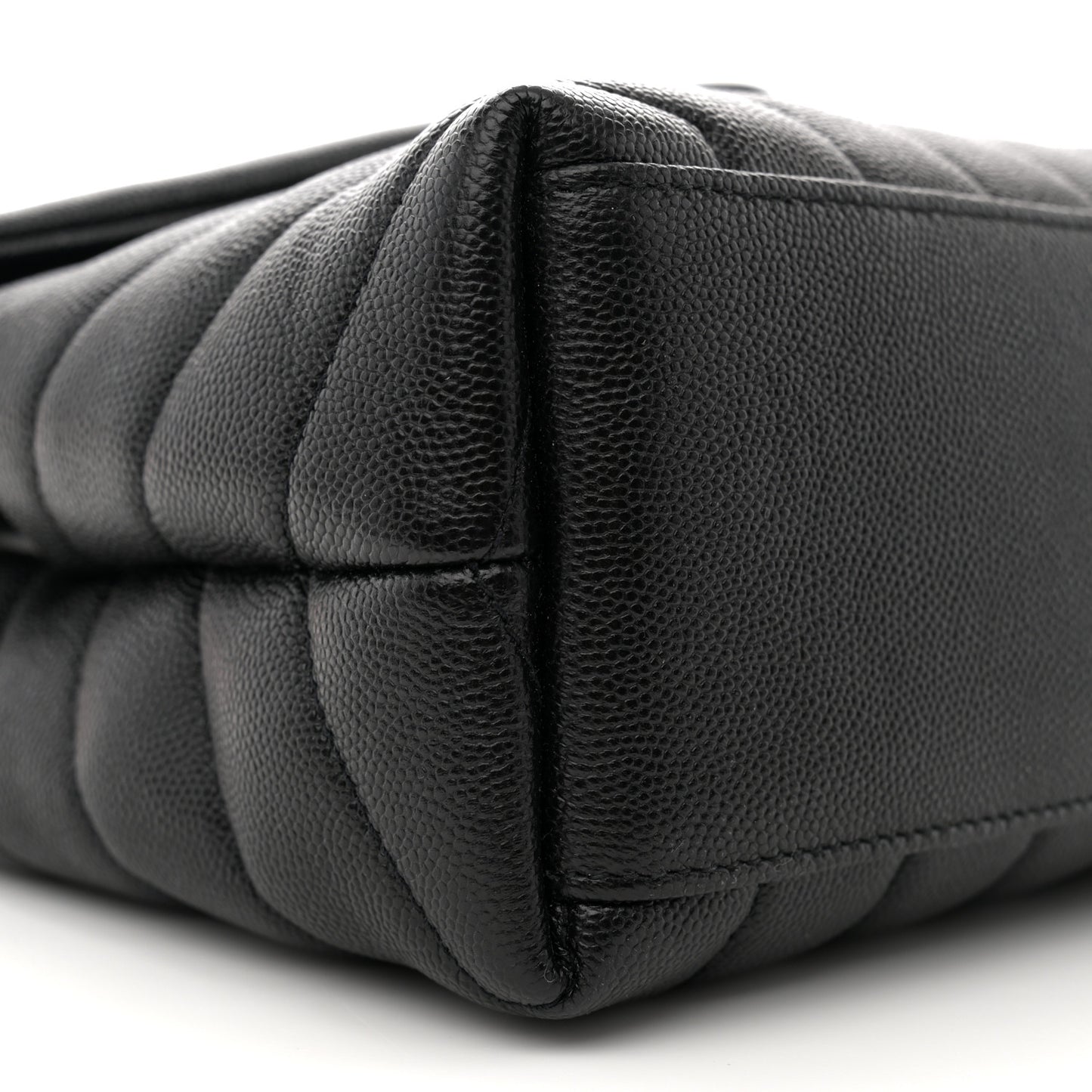 Grain de Poudre Calfskin Y Quilted Monogram Small Loulou Chain Satchel Black