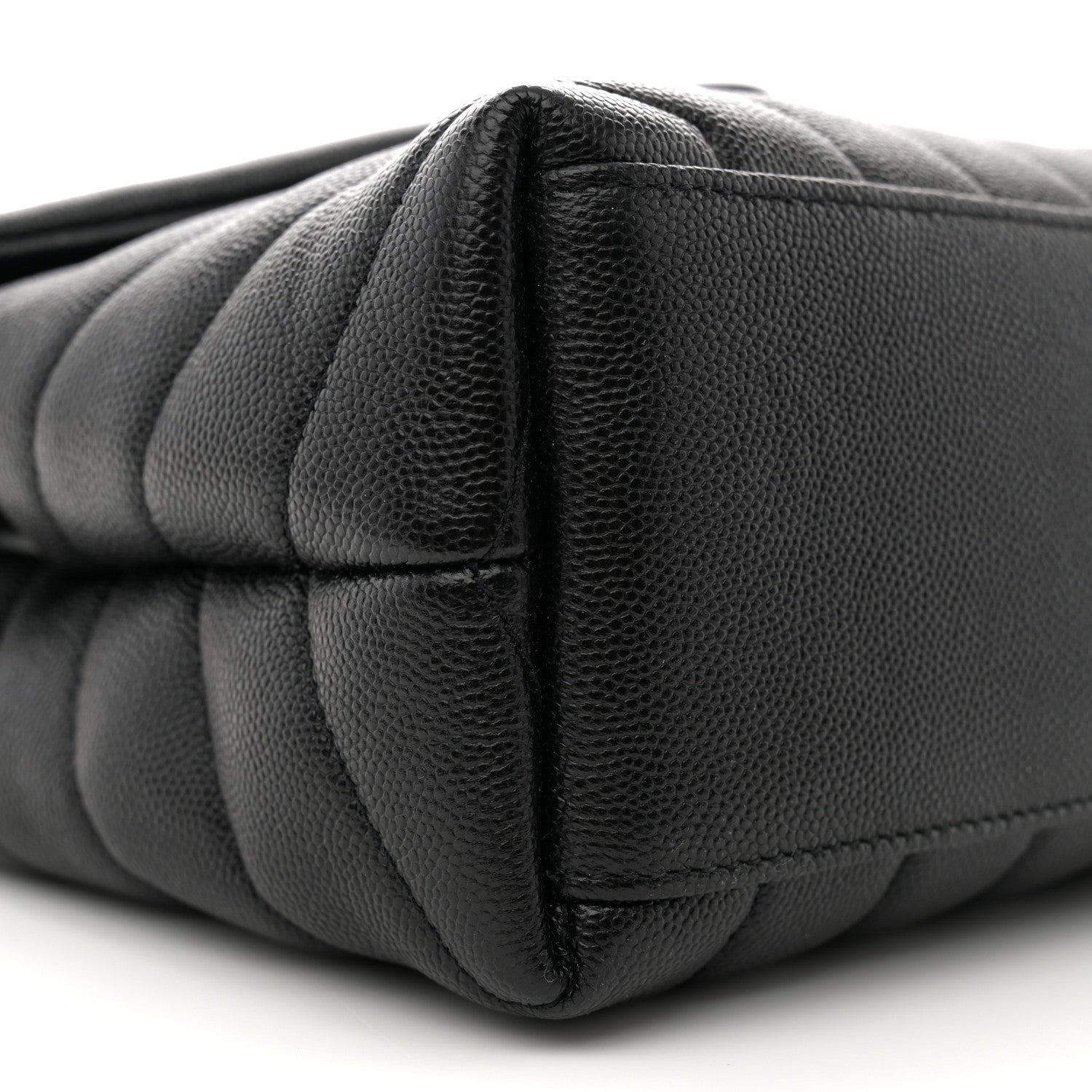 Saint Laurent Grain de Poudre Calfskin Y Quilted Monogram Small Loulou Chain Satchel Black 9 of 11