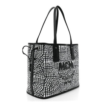 MCM Grained Calfskin Visetos Medium Liz Reversible Shopper Tote Black 6 of 16
