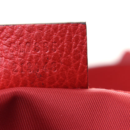 Gucci Nylon Monogram Double Buckle Flap Messenger Bag Vibrant Red 9 of 15