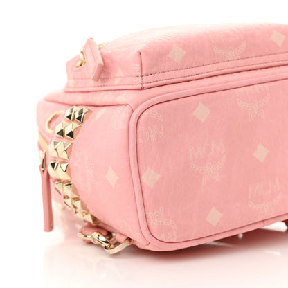 MCM Visetos Side Stud X-Mini Stark Bebe Boo Backpack Soft Pink 8 of 9