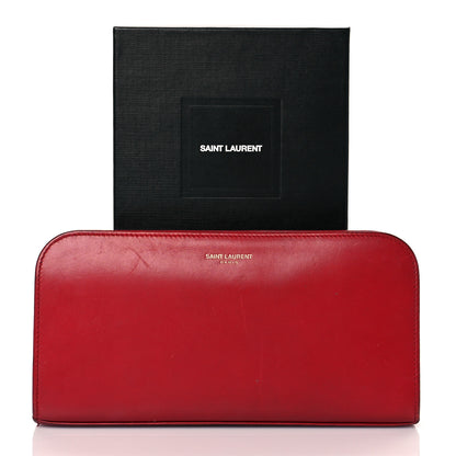 Saint Laurent Calfskin Classic Zip Around Continental Wallet Rouge Orient 9 of 9