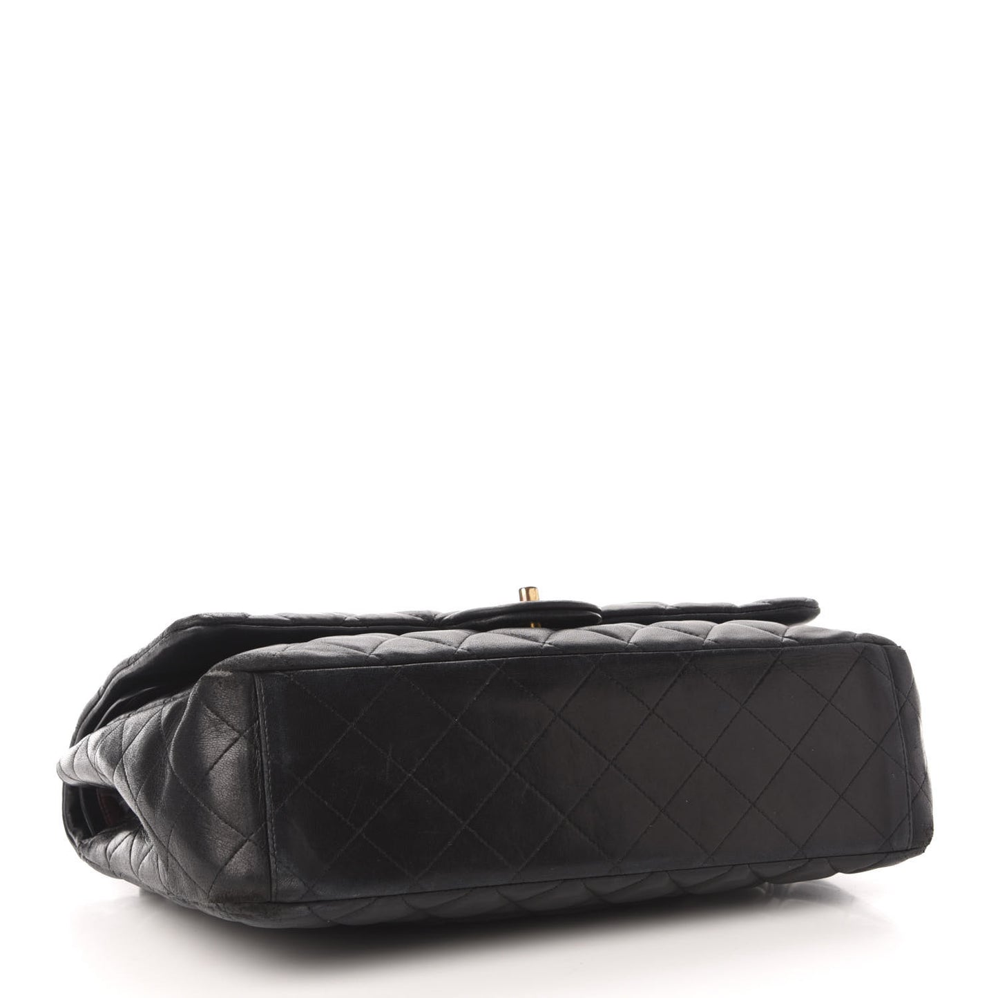 Lambskin Quilted Maxi Double Flap Black