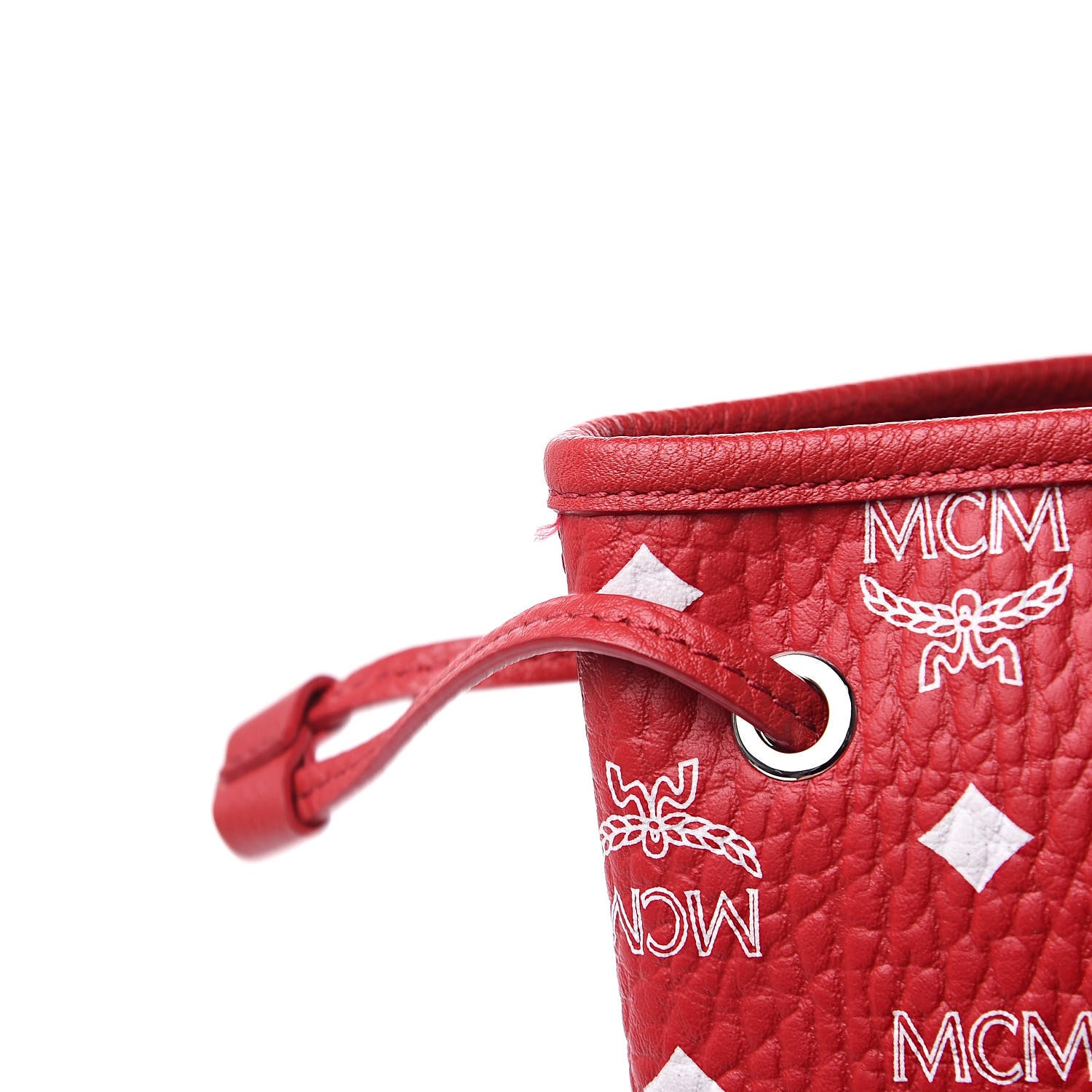 MCM Visetos Medium Reversible Shopper Tote Ruby Red 12 of 14
