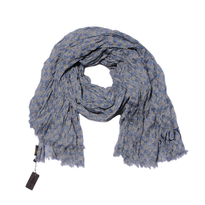 Louis Vuitton Cotton Linen Etole Damier Palm Stole Blue 3 of 7