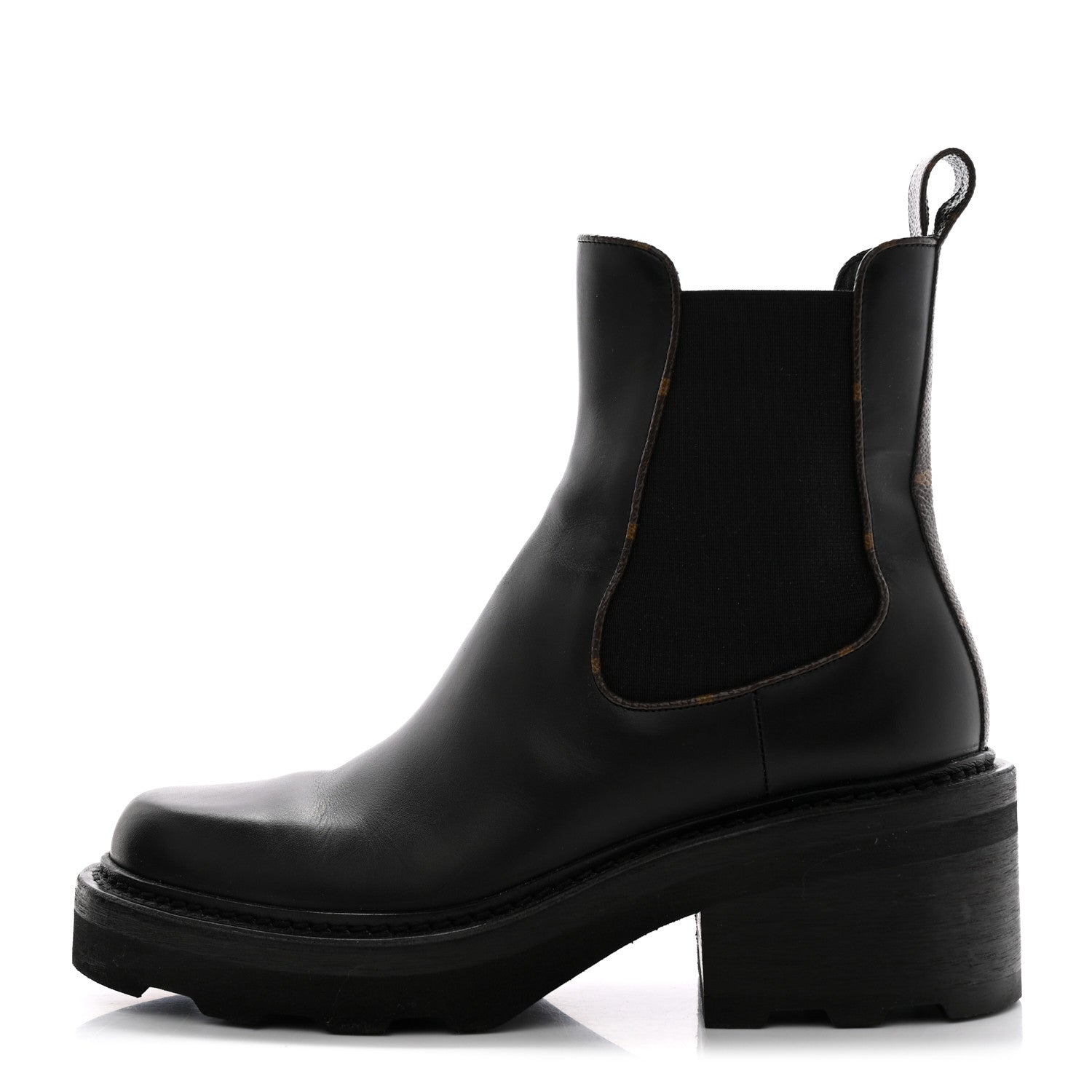 Louis Vuitton Calfskin Monogram Beaubourg Ankle Boots 37 Black 1 of 12