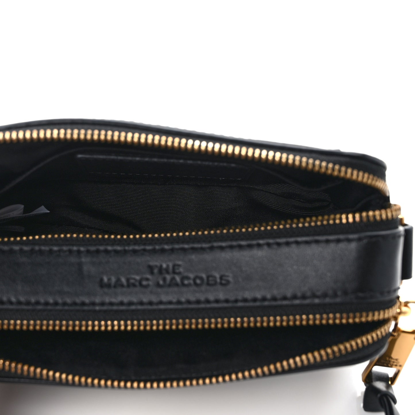 Perforated Calfskin Small Snapshot Camera Bag Black