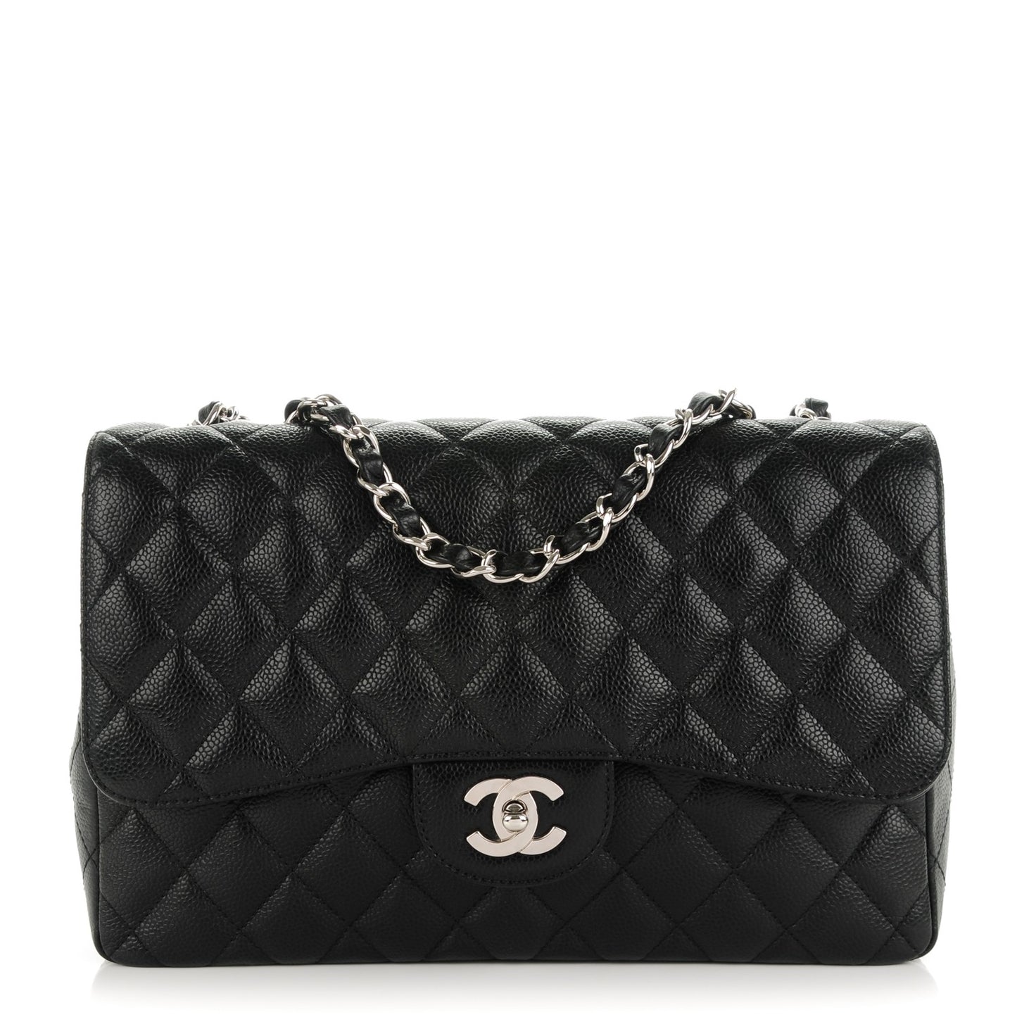 Caviar Quilted Jumbo Single Flap Black