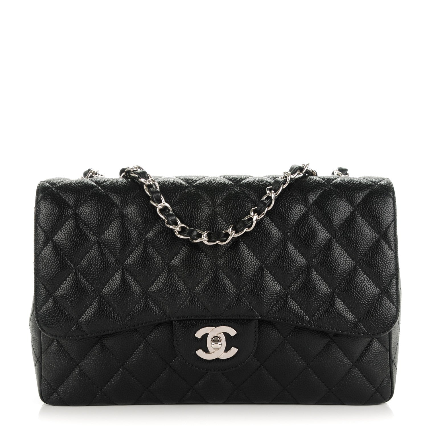 Chanel Caviar Quilted Jumbo Single Flap Black 1 of 8