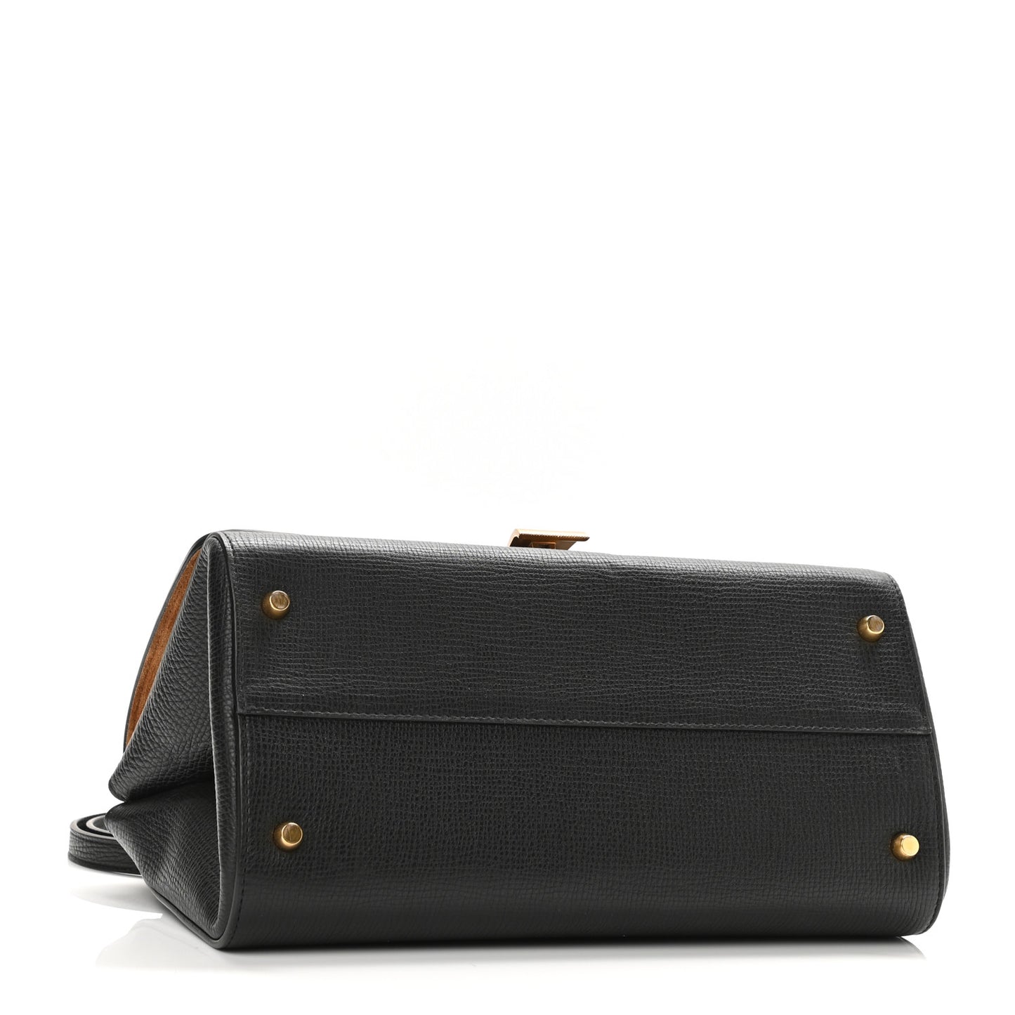 Textured Calfskin Small BV Angle Shoulder Bag Black