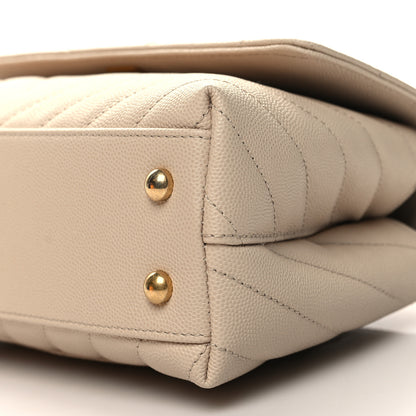 Chanel Caviar Lizard Chevron Quilted Mini Coco Handle Flap Ivory 10 of 10