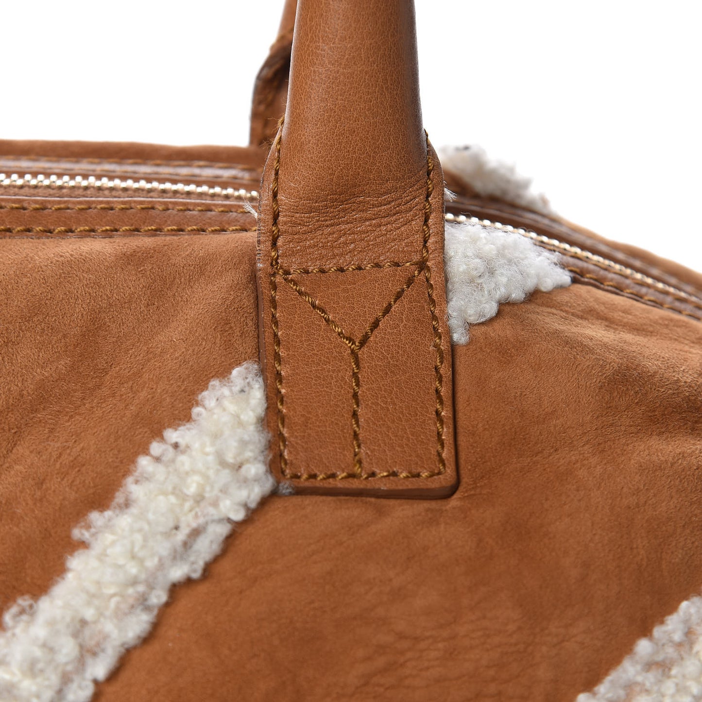 Suede Shearling Medium Easy Sac Tan