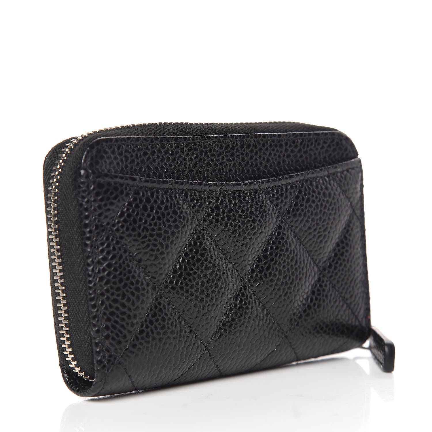 Chanel Caviar Quilted Zip Coin Purse Black 3 of 8