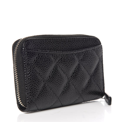 Chanel Caviar Quilted Zip Coin Purse Black 3 of 8