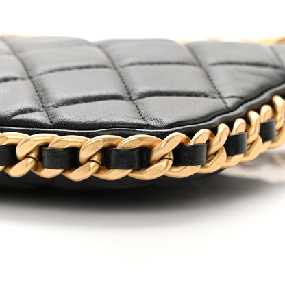 Chanel Lambskin Quilted Chain Around Top Handle Mini Bag Black 10 of 12