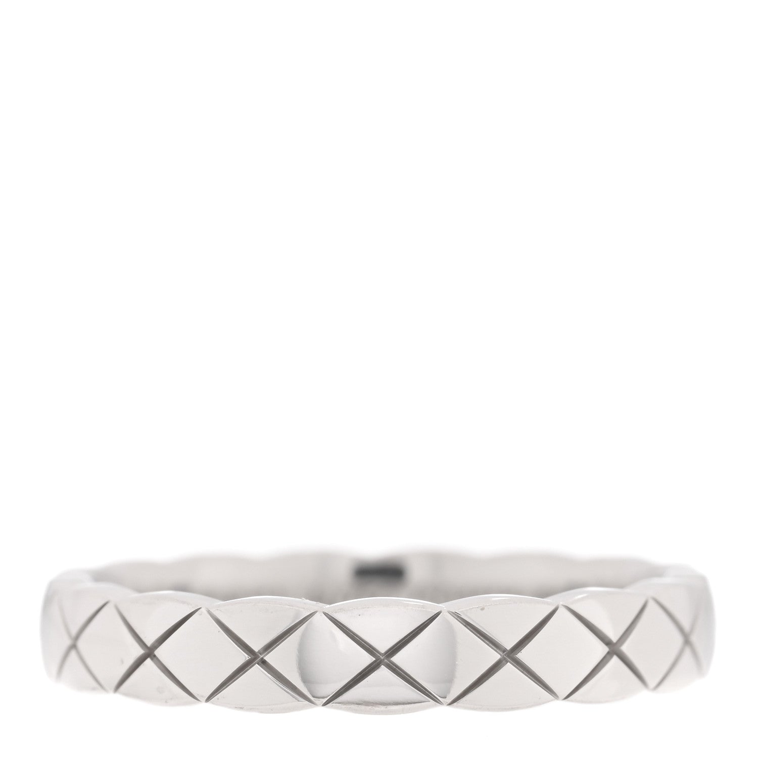 Chanel 18K White Gold Mini Coco Crush Ring 50 5.25 1 of 5