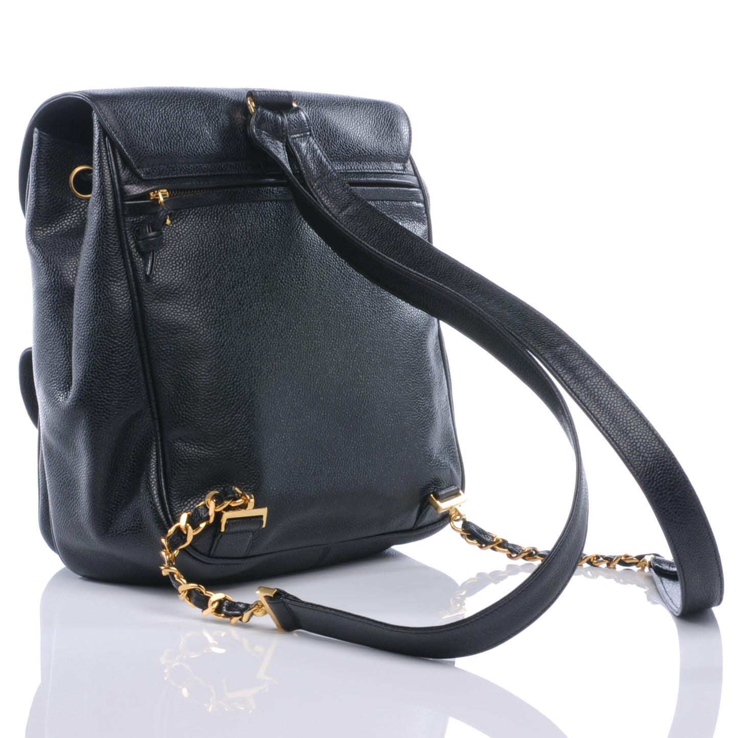 Caviar Drawstring Backpack Black
