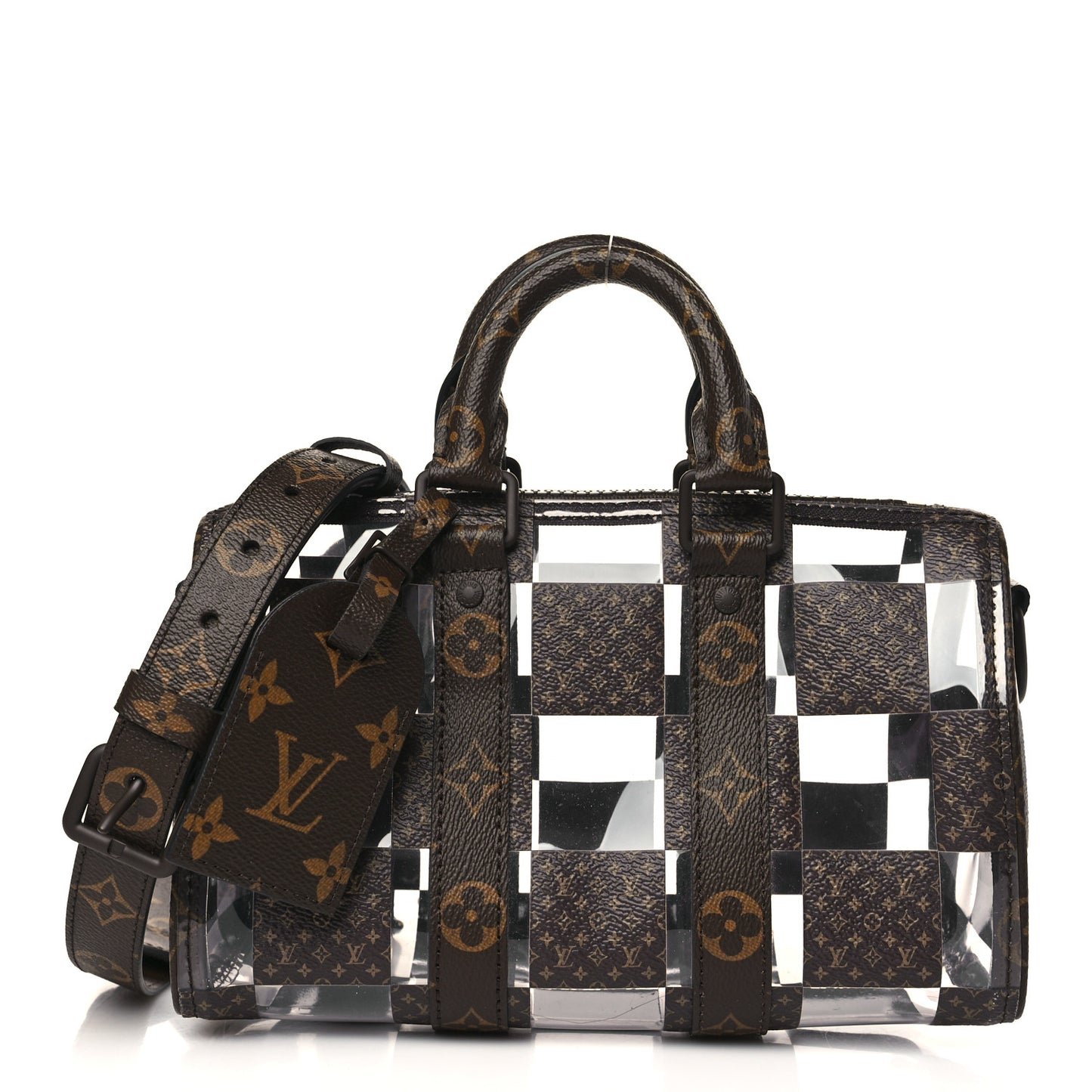 PVC Monogram Chess Keepall Bandouliere 25