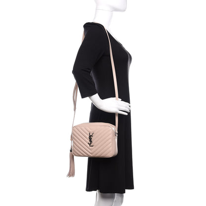 Saint Laurent Calfskin Matelasse Monogram Lou Camera Bag Nude Powder 2 of 10