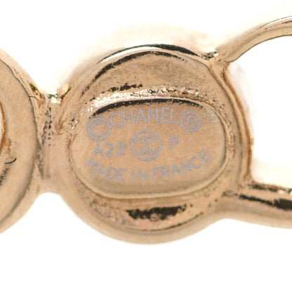 Chanel Metal Crystal Coco Script CC Climber Earrings Gold 4 of 5
