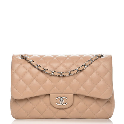 Chanel Caviar Quilted Jumbo Double Flap Beige Clair 1 of 8