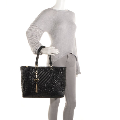 Versace Barocco Quilted Leather Elettra Vanitas Tote Black 2 of 9