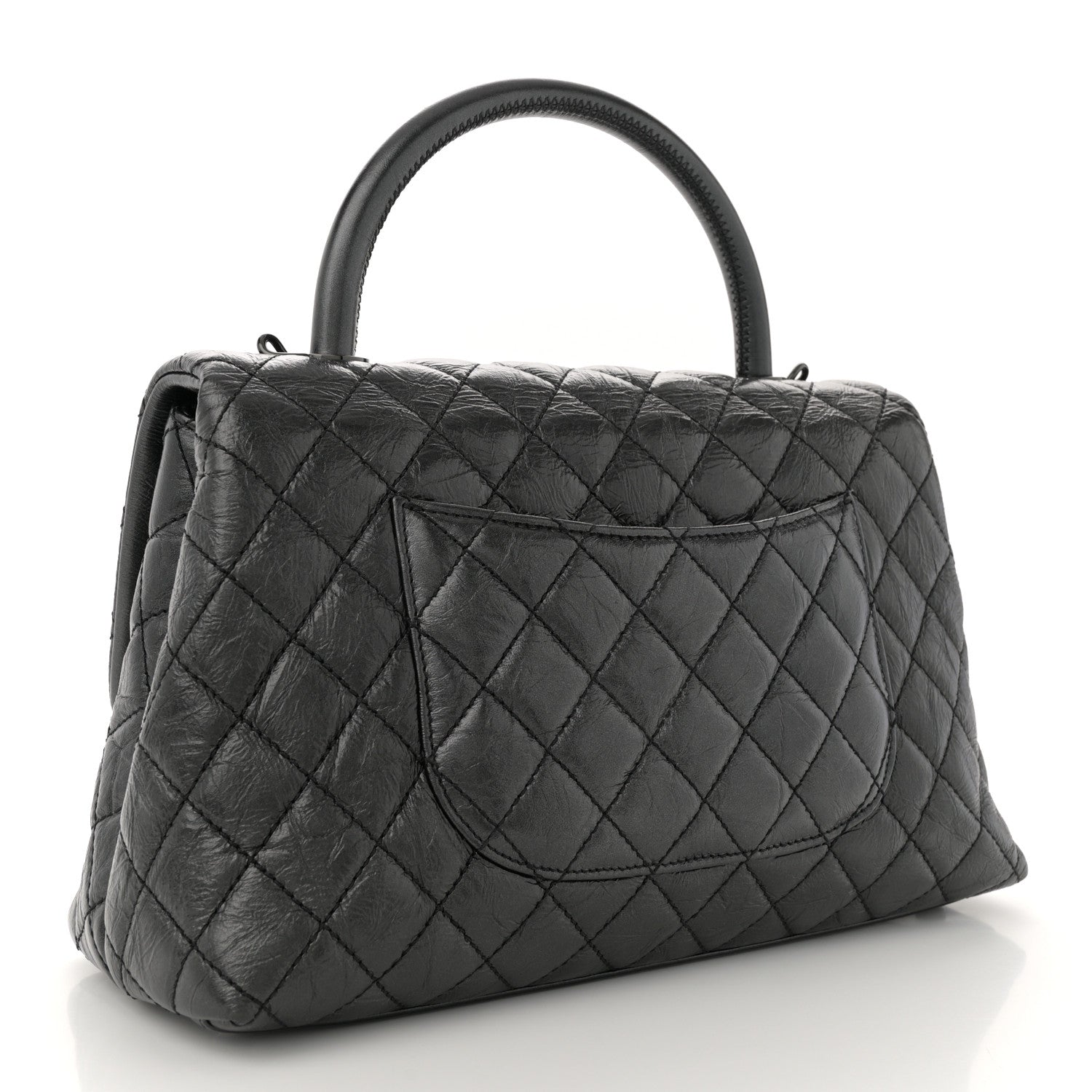 Chanel Aged Calfskin Quilted Small Coco Handle Flap So Black 3 of 10