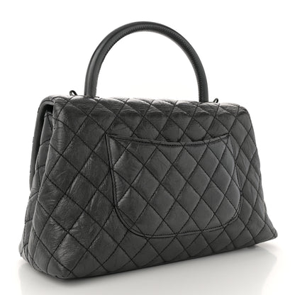 Chanel Aged Calfskin Quilted Small Coco Handle Flap So Black 3 of 10