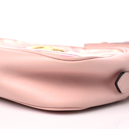 Gucci Calfskin Matelasse GucciGhost Small GG Marmont Chain Shoulder Bag Perfect Pink Rosa Ivory 9 of 12