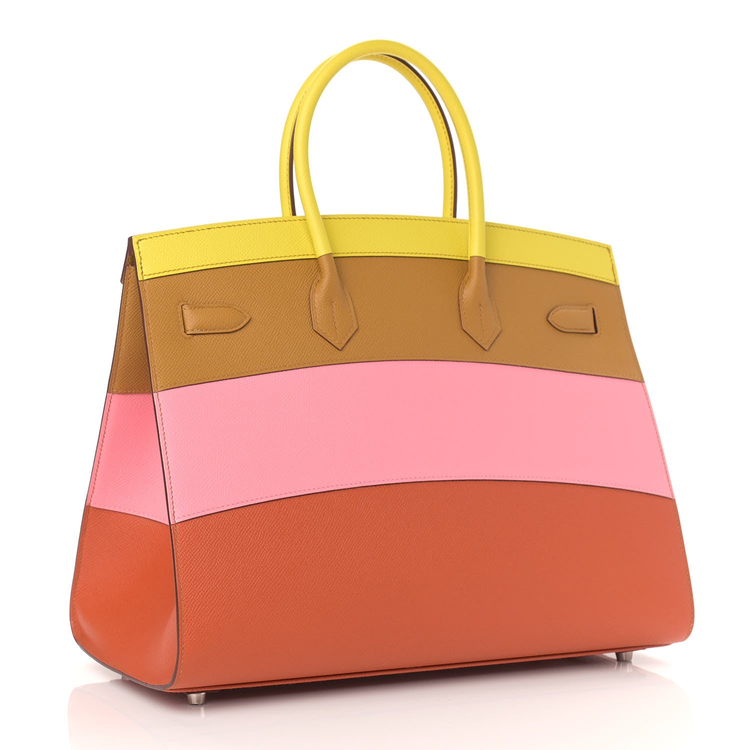 Hermes Epsom Sunrise Birkin Sellier 35 Lime Sesame Rose Confetti Terre Battue 3 of 13