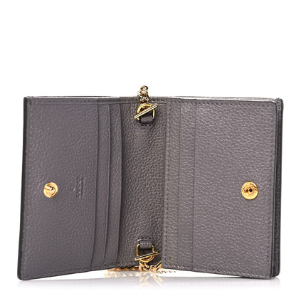Gucci Grainy Calfskin Zumi Chain Card Case Wallet Dusty Grey 5 of 10