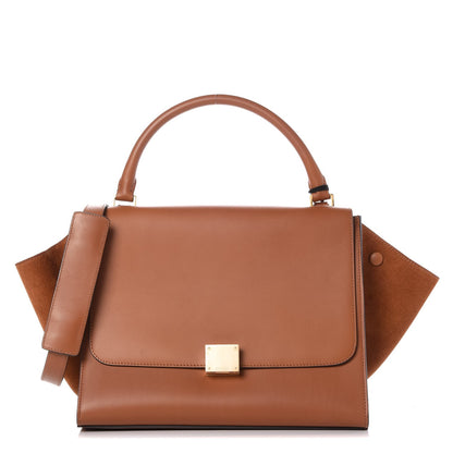 Celine Natural Calfskin Suede Medium Trapeze Tan 1 of 8