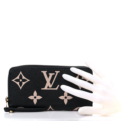 Louis Vuitton Empreinte Monogram Giant Zippy Wallet Black Beige 2 of 6