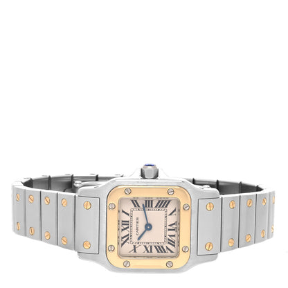 Cartier Stainless Steel 18K Yellow Gold 24mm Santos De Cartier Galbee Quartz Watch 2 of 4