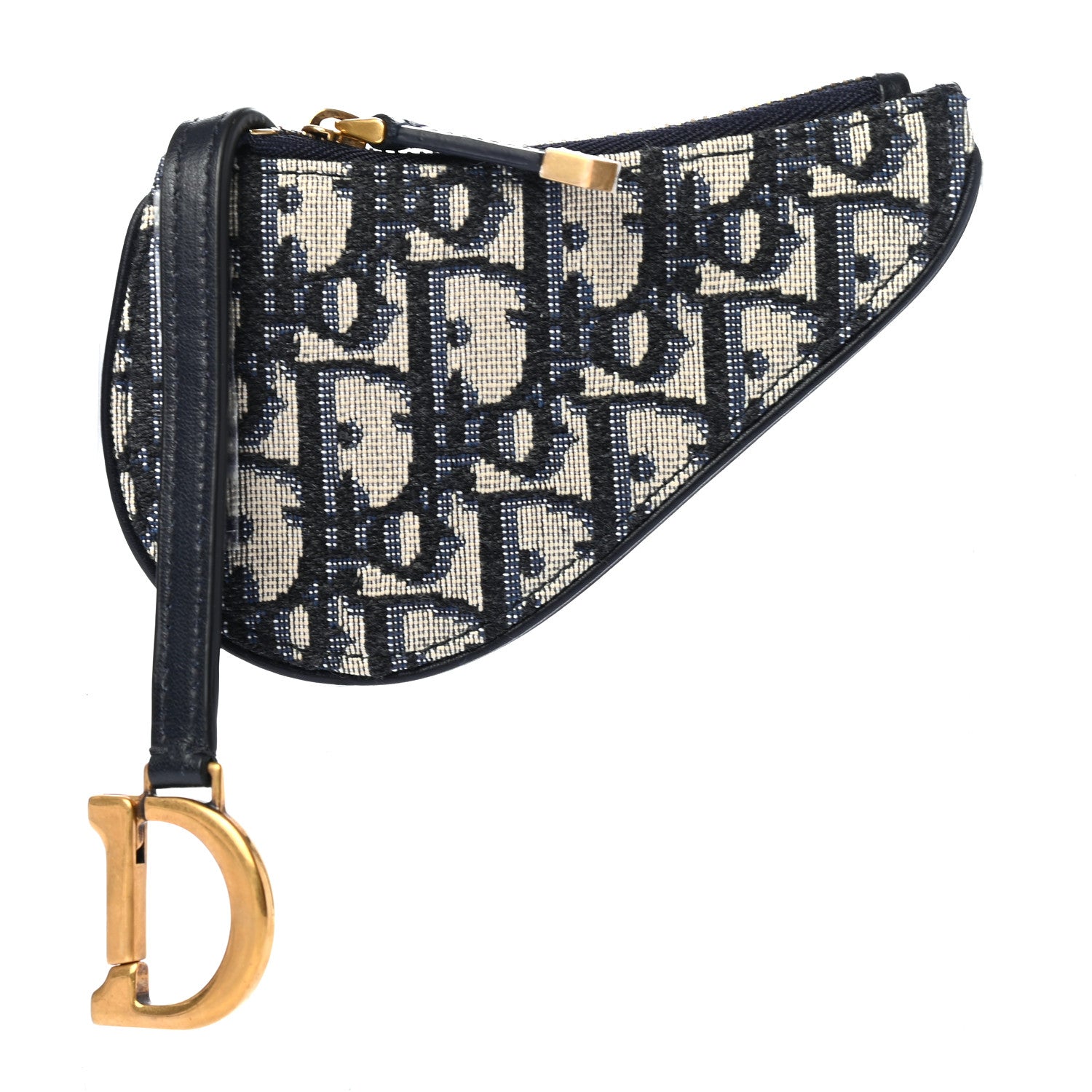 Christian Dior Oblique Saddle Coin Purse Blue 1 of 8