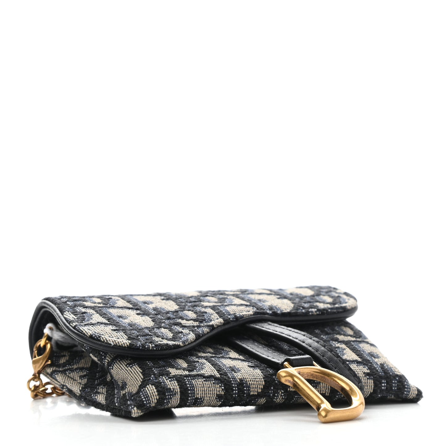 Oblique Nano Saddle Chain Pouch Blue