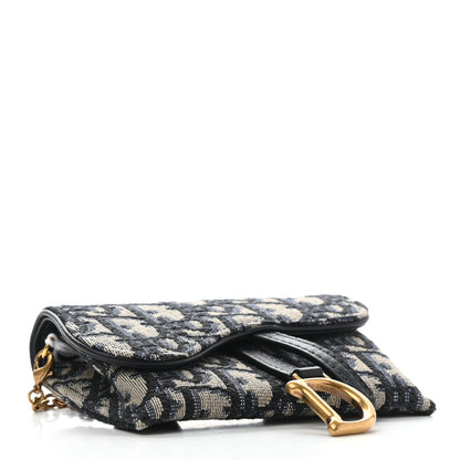 Christian Dior Oblique Nano Saddle Chain Pouch Blue 3 of 10